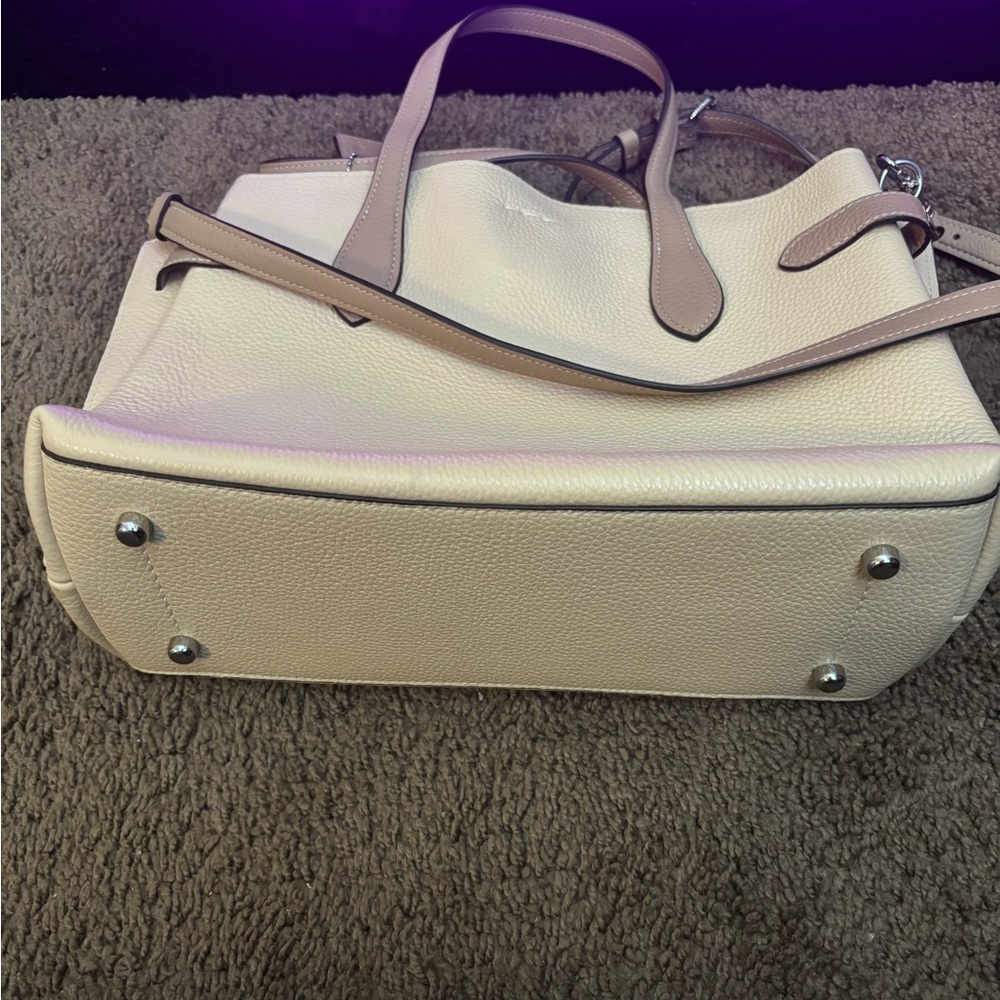 Coach Authentic Pebble Stone Leather Tote Bag CH536 Ivory Style Hanna - Picture 3 of 12